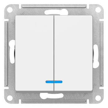 Выключатель SE AtlasDesign 2-клавишный с подсветкой, сх.5а, 10АХ, белый, механизм - Электрика, НВА - Выключатели и розетки - Выключатели - Магазин сварочных аппаратов, сварочных инверторов, мотопомп, двигателей для мотоблоков ПроЭлектроТок